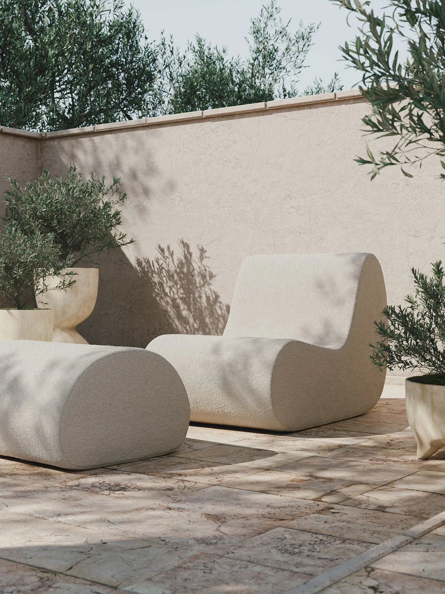 Rouli center module sofa pure bouclé, Off-white Ferm Living