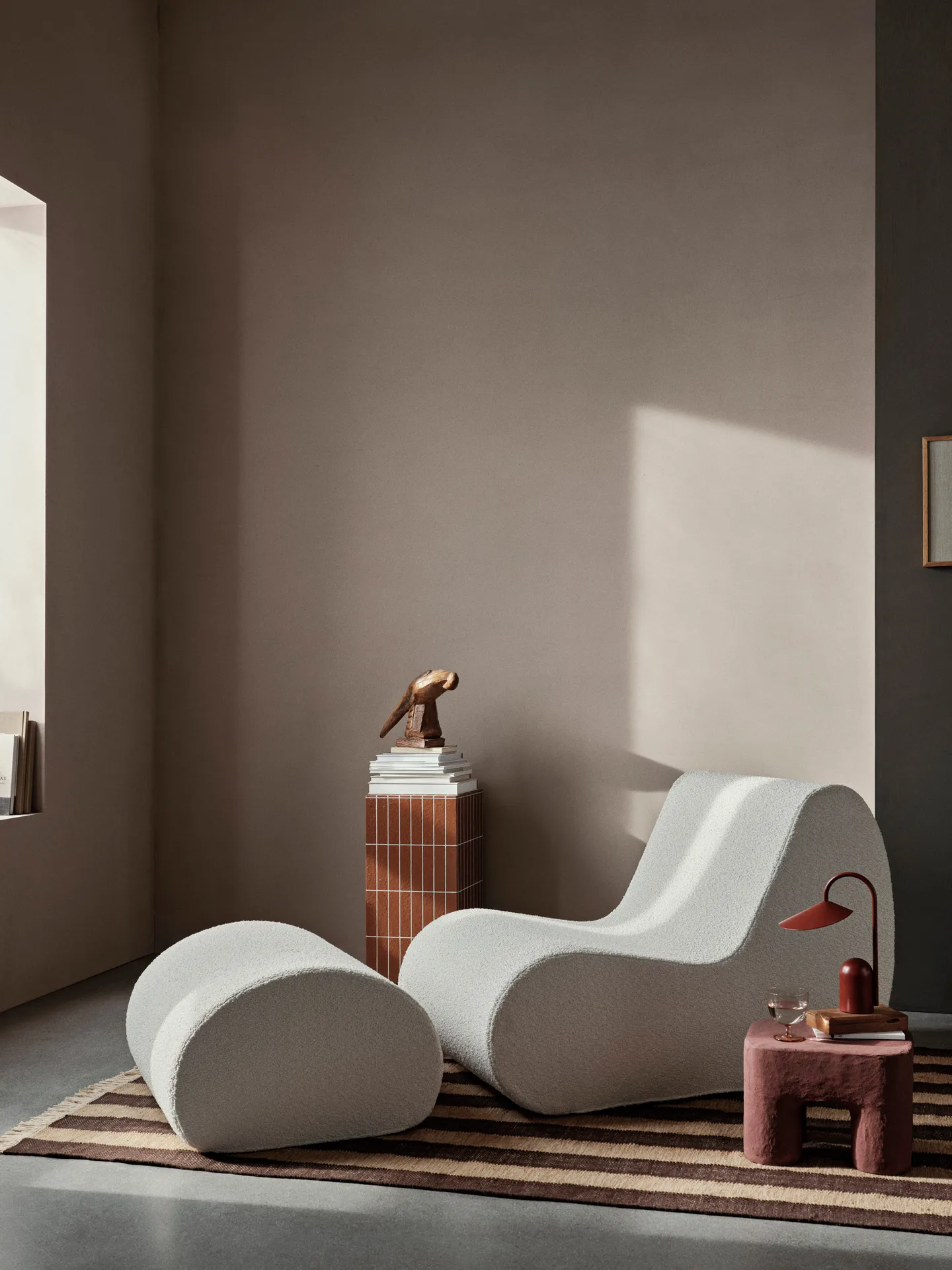 Rouli pouf pure bouclé, Off-white Ferm Living