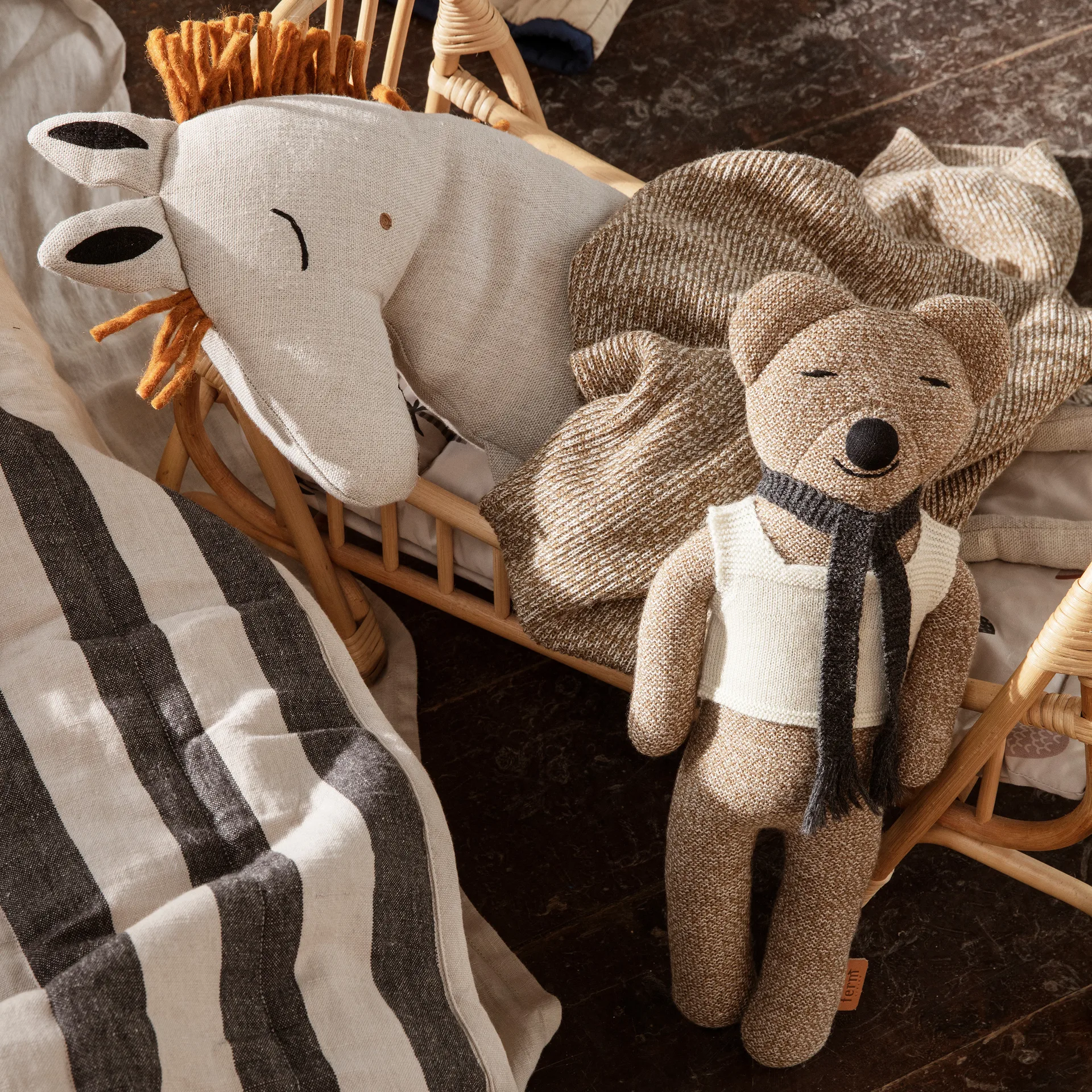 Roy Teddy stuffed animal, Sugar kelp melange Ferm Living