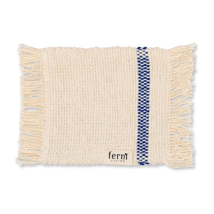 Savor coaster 4-pack 10x14 cm - Off-white/Blue - ferm LIVING