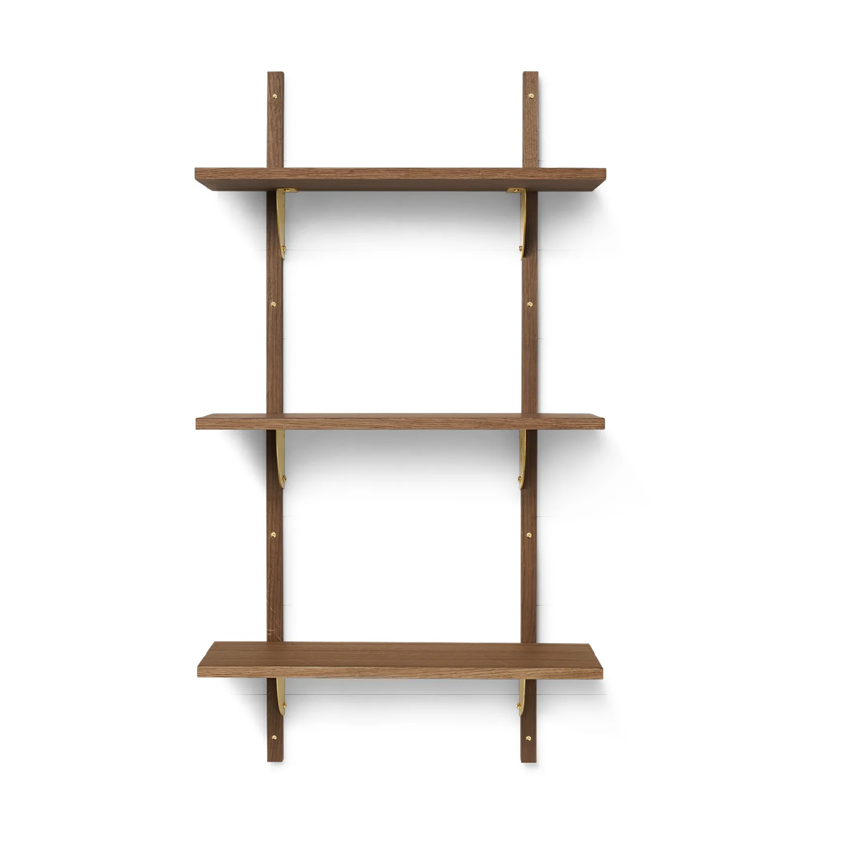 Sector shelf triple narrow, Smoked Oak, brass Ferm Living