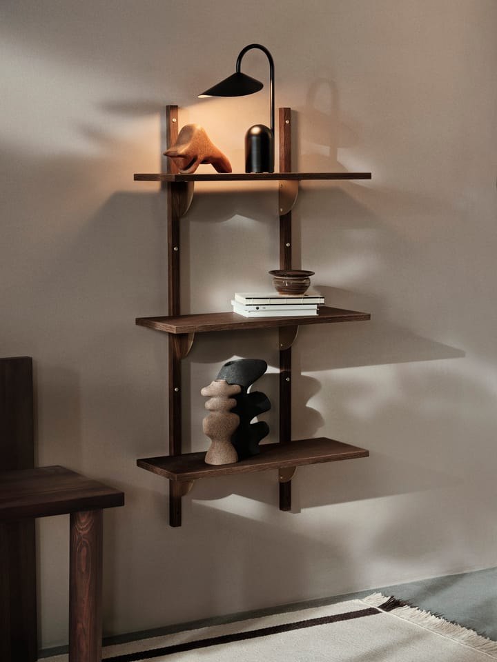 Sector shelf triple narrow, Smoked Oak, brass Ferm Living