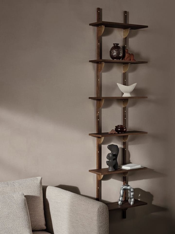 Sector shelf triple narrow - Smoked Oak, brass - ferm LIVING