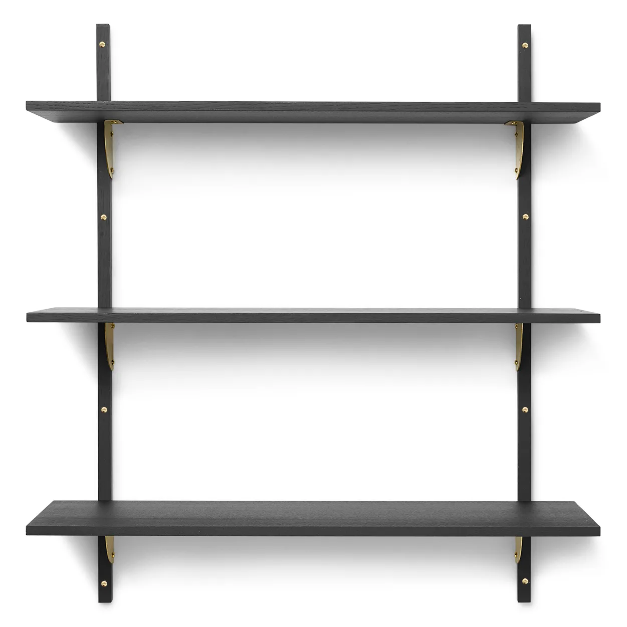 Sector shelf triple wide, Black ash-bronze Ferm Living