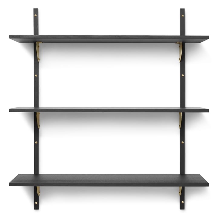 Sector shelf triple wide, Black ash-bronze Ferm Living