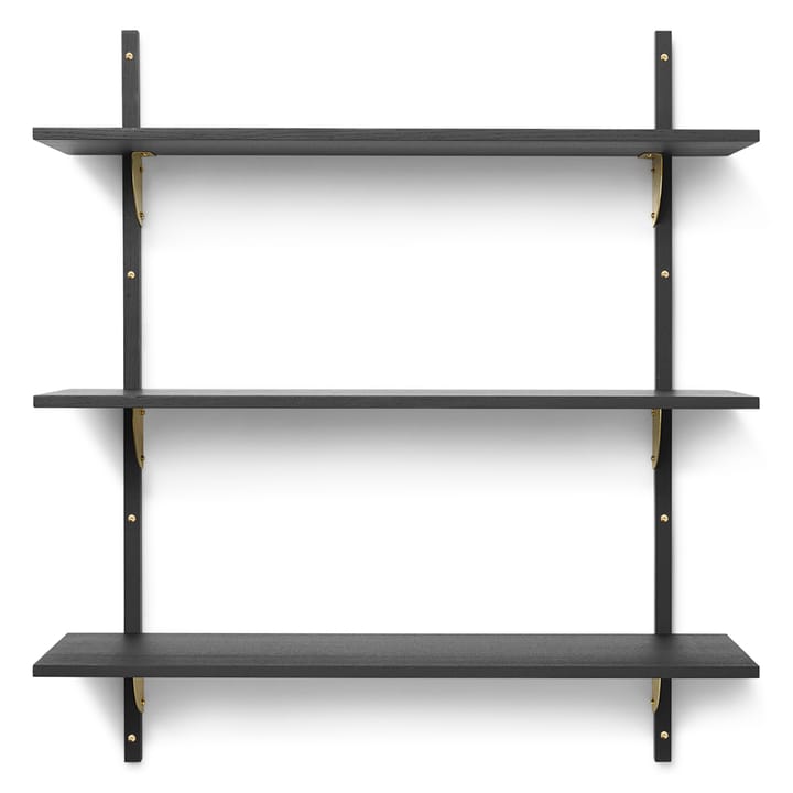 Sector shelf triple wide - Black ash-bronze - Ferm LIVING