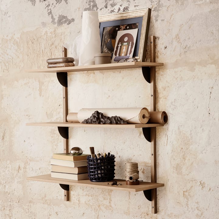 Sector shelf triple wide - Oak-black - ferm LIVING