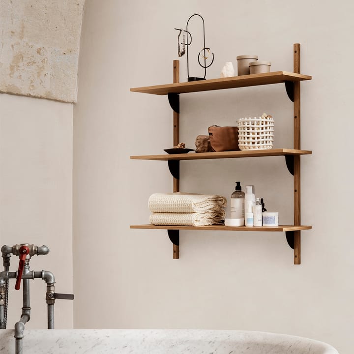 Sector shelf triple wide - Oak-black - ferm LIVING