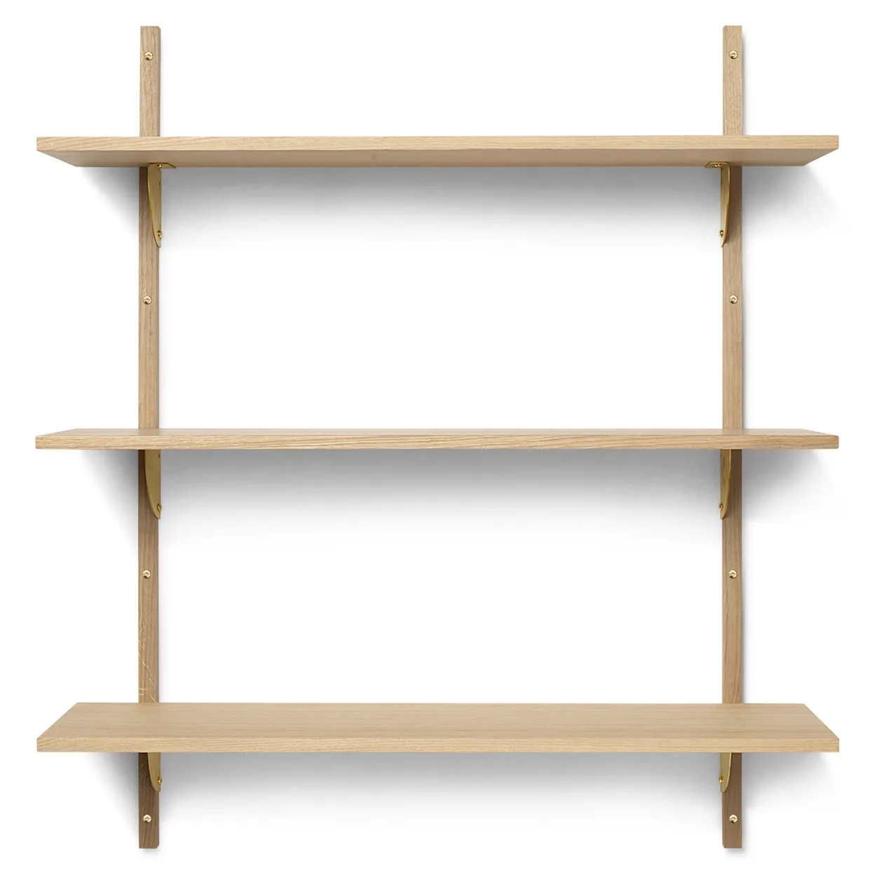 Ferm Living Sector shelf triple wide Oak-bronze | Scandinavian Design | Shelves & shelving systems | Brown