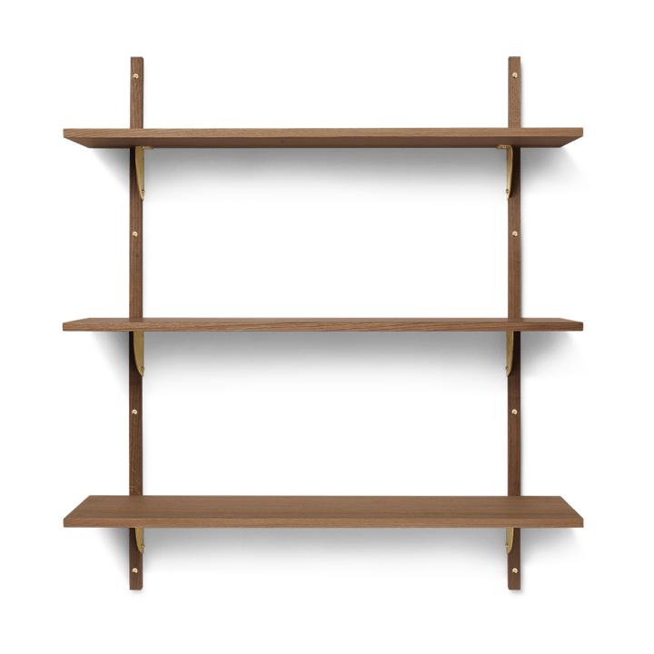 Sector shelf triple wide - Smoked Oak, brass - Ferm LIVING