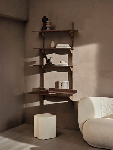 Sector shelf triple wide - Smoked Oak, brass - ferm LIVING