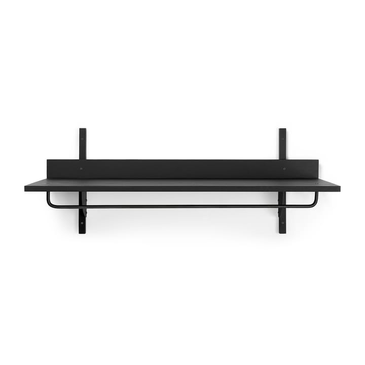 Sector shelf with hanging rail 37x87 cm - Black ash-black brass - ferm LIVING