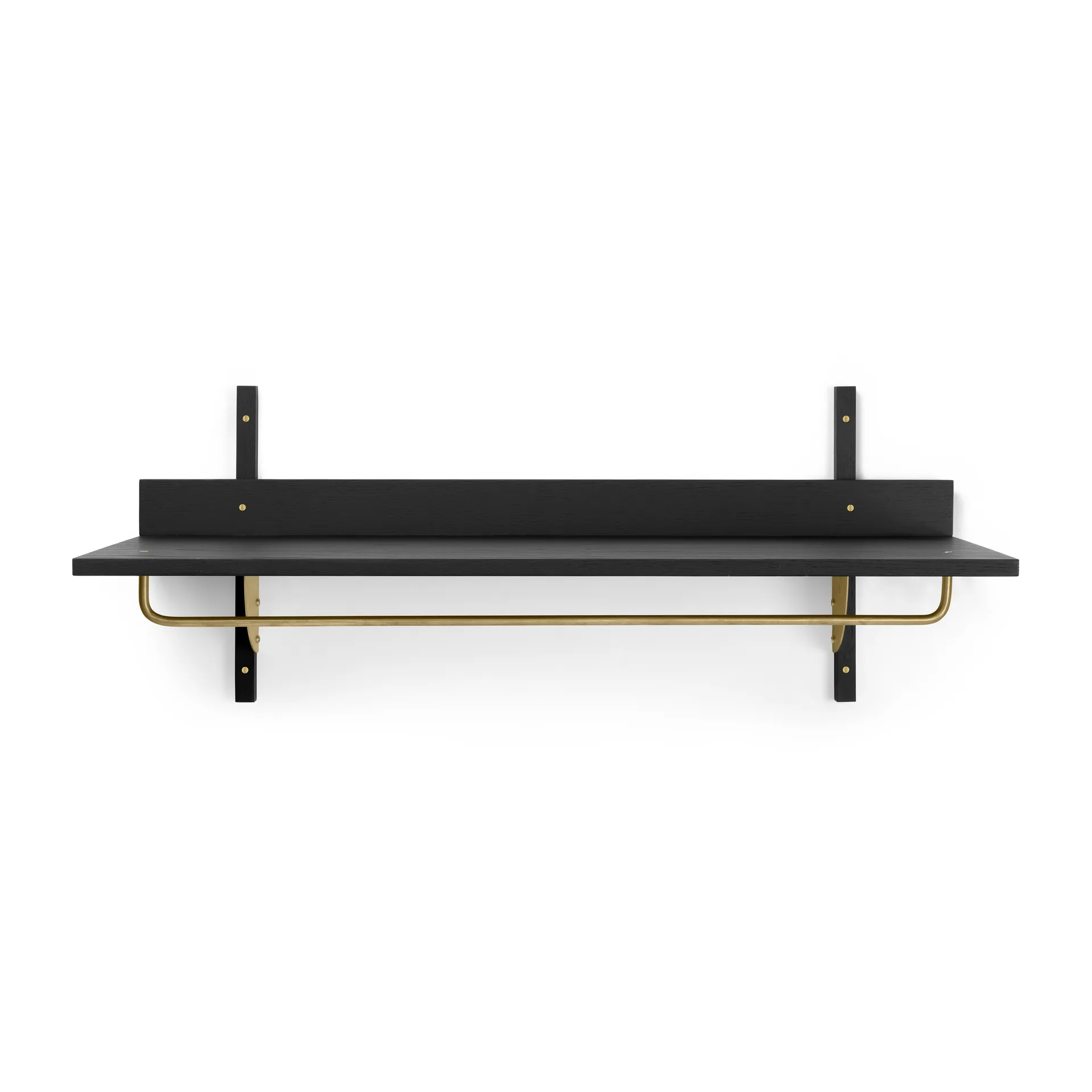 Sector shelf with hanging rail 37x87 cm, Black ash-brass Ferm Living