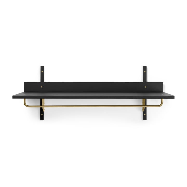 Sector shelf with hanging rail 37x87 cm, Black ash-brass Ferm Living