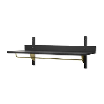 Sector shelf with hanging rail 37x87 cm - Black ash-brass - Ferm Living