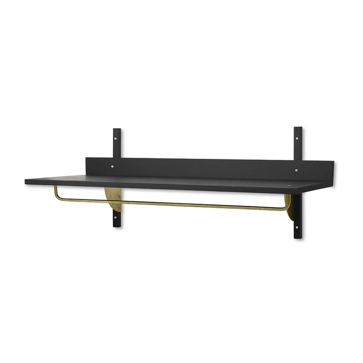 Sector shelf with hanging rail 37x87 cm, Black ash-brass Ferm Living