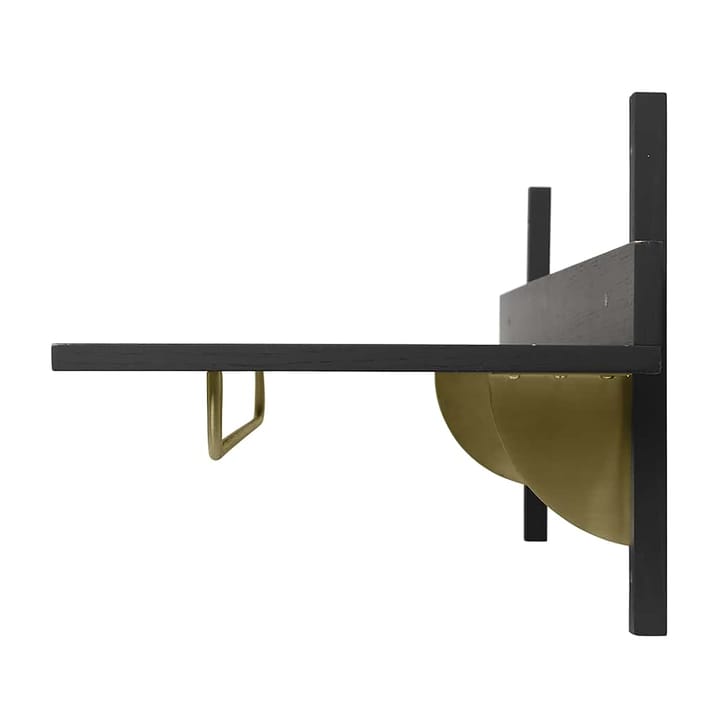 Sector shelf with hanging rail 37x87 cm, Black ash-brass Ferm Living