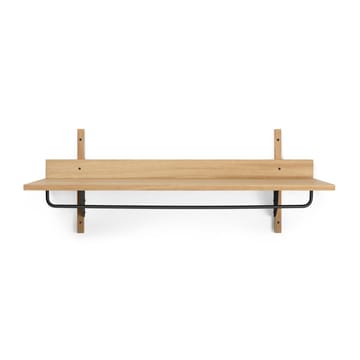 Sector shelf with hanging rail 37x87 cm - Oak-black brass - Ferm Living