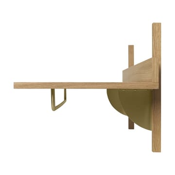 Sector shelf with hanging rail 37x87 cm - Oak-brass - Ferm Living