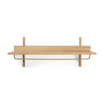 Sector shelf with hanging rail 37x87 cm - Oak-brass - Ferm Living