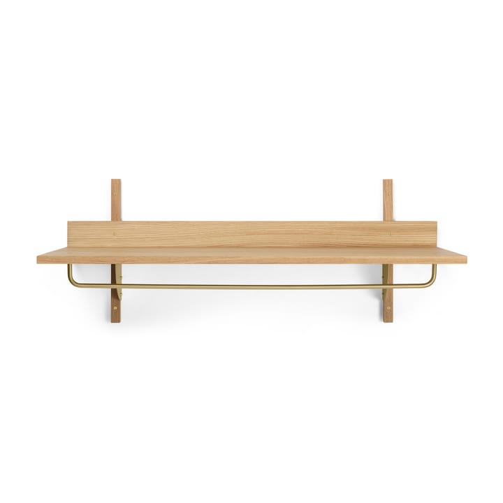 Sector shelf with hanging rail 37x87 cm - Oak-brass - ferm LIVING