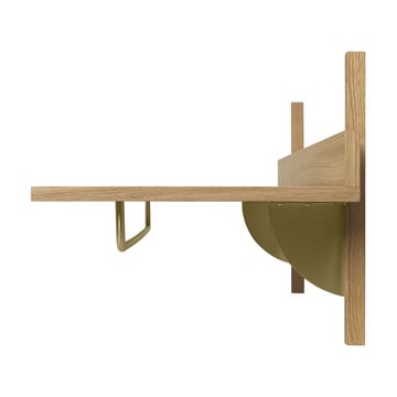 Sector shelf with hanging rail 37x87 cm - Oak-brass - ferm LIVING