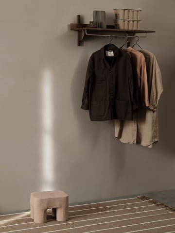 Sector shelf with hanging rail 37x87 cm - Smoked Oak, brass - ferm LIVING