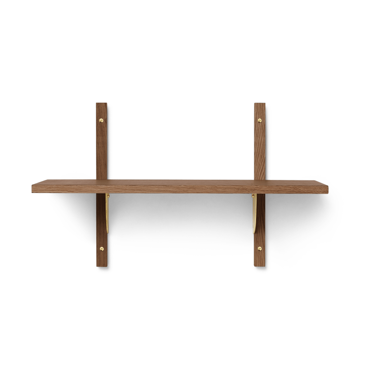 Ferm Living Sector shelfS/S Oak, brass | Scandinavian Design | Shelves & shelving systems | Brown