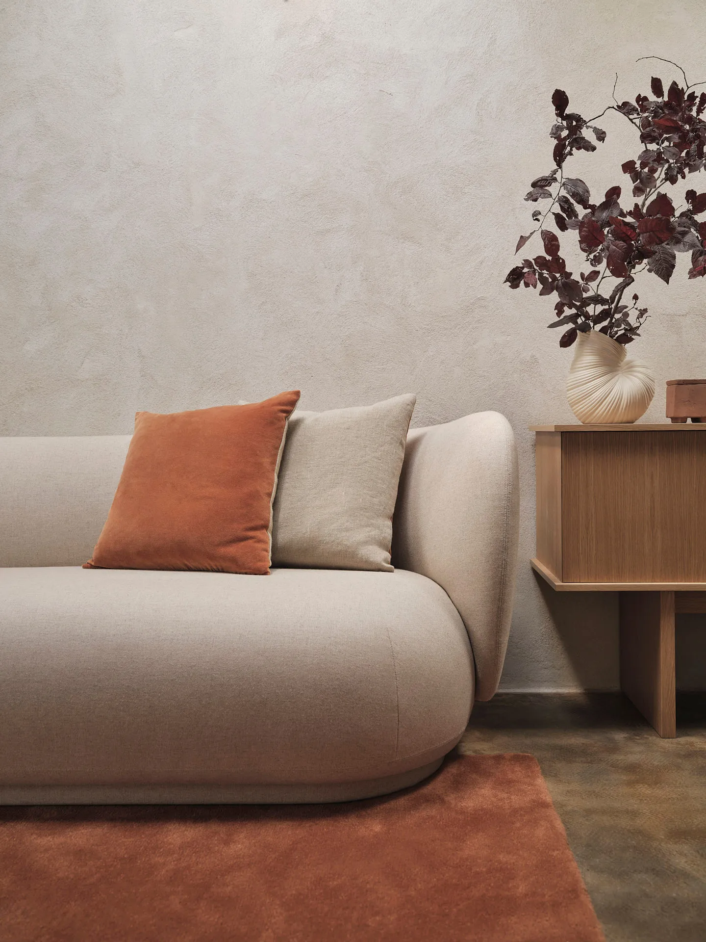 Senti cushion 50x50 cm, Baked clay Ferm Living