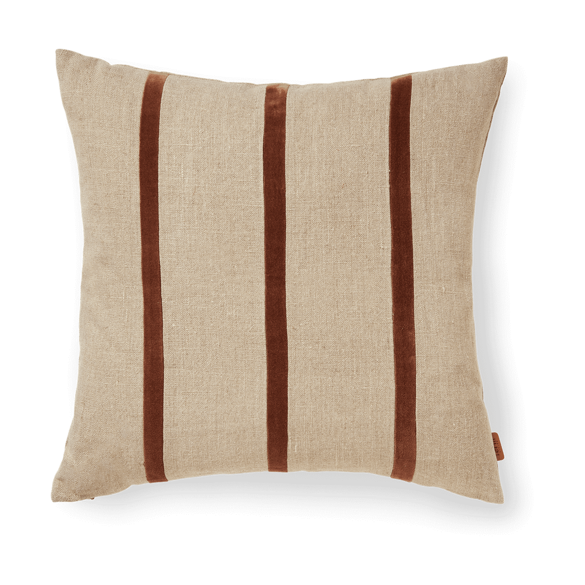 Ferm Living Senti Stripe pillowcase 50x50 cm Linen-carob brown