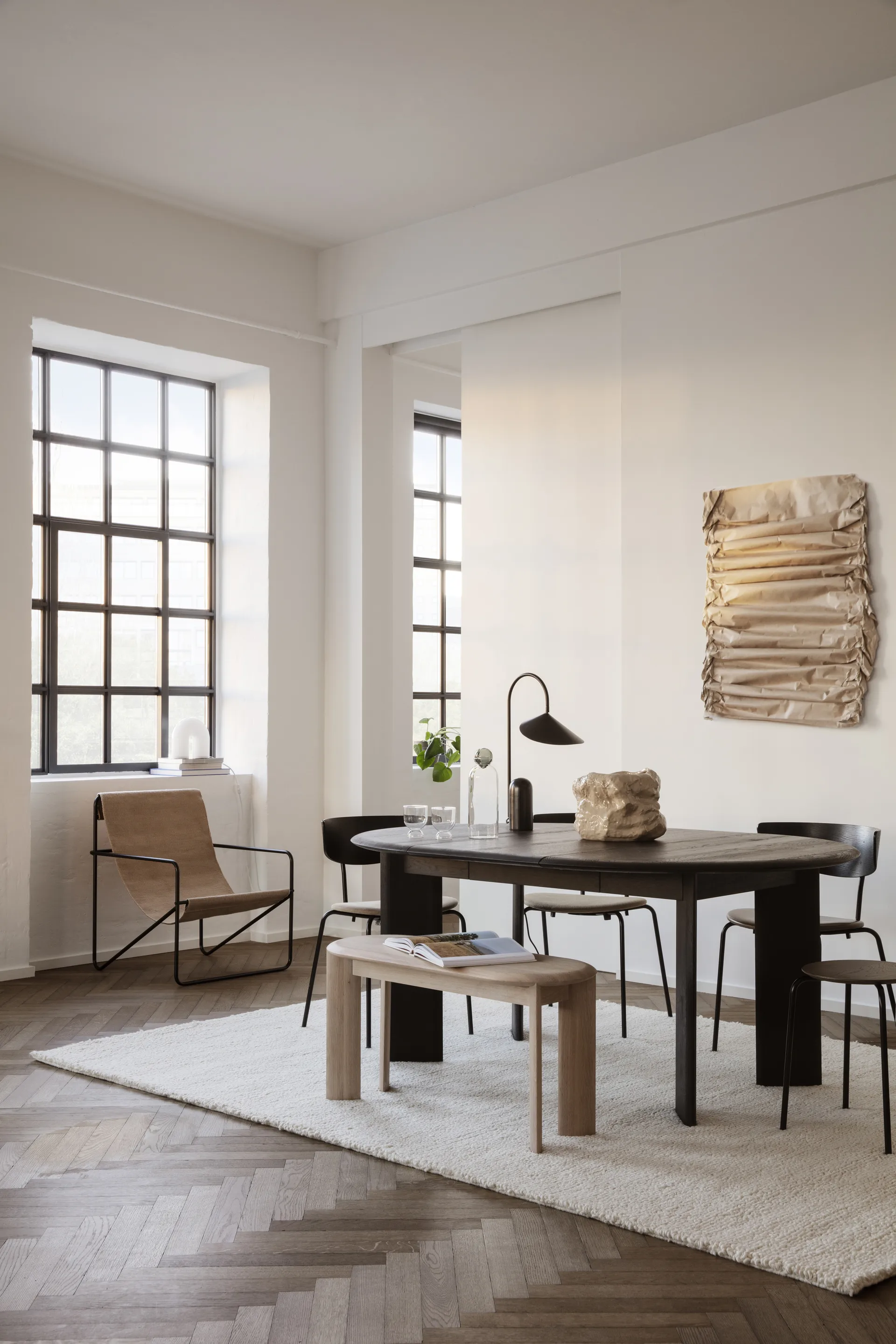 Shade Loop rug S 140x200 cm, Beige Ferm Living