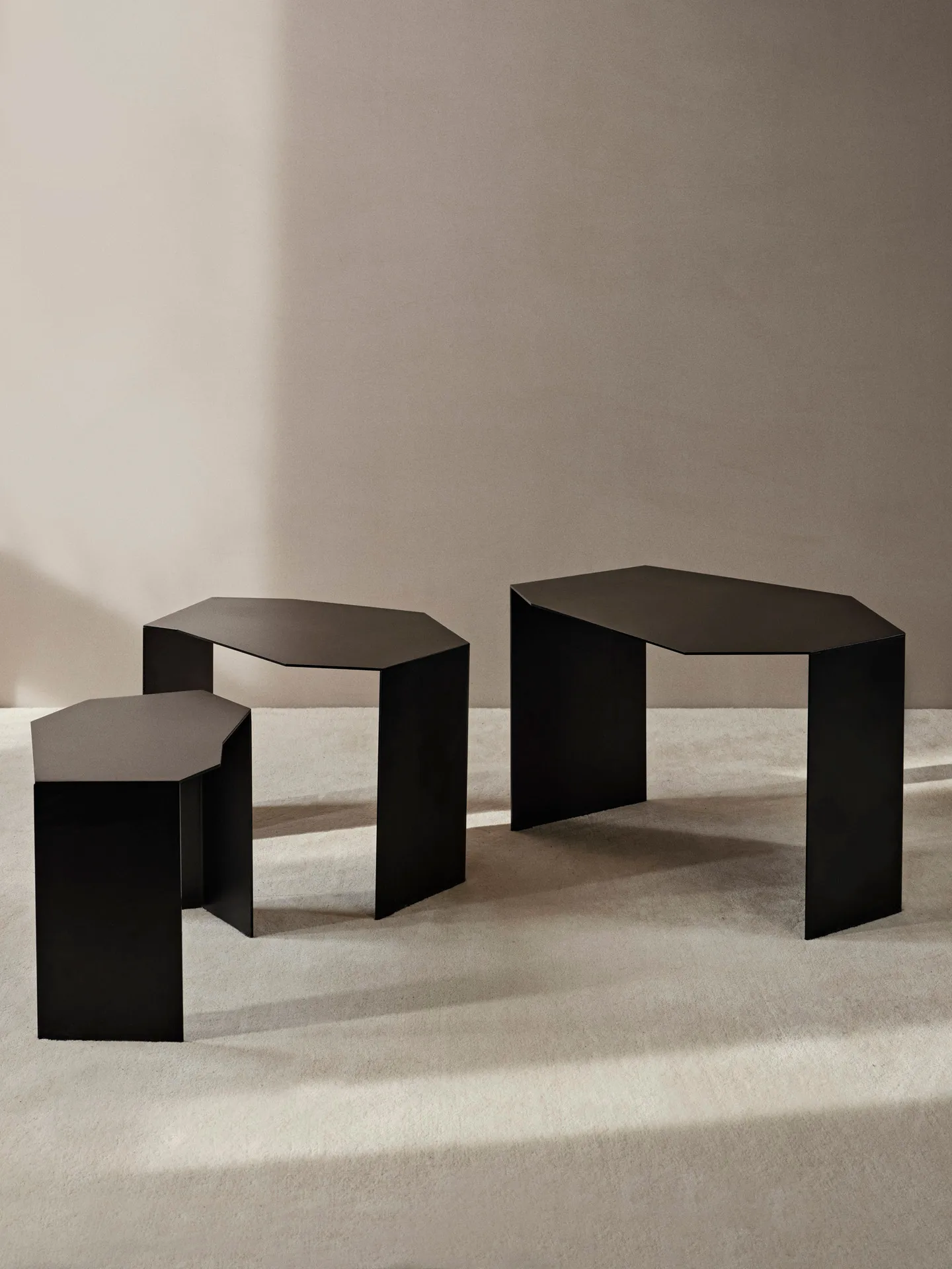 Shard cluster table 3-pack, Black Ferm Living
