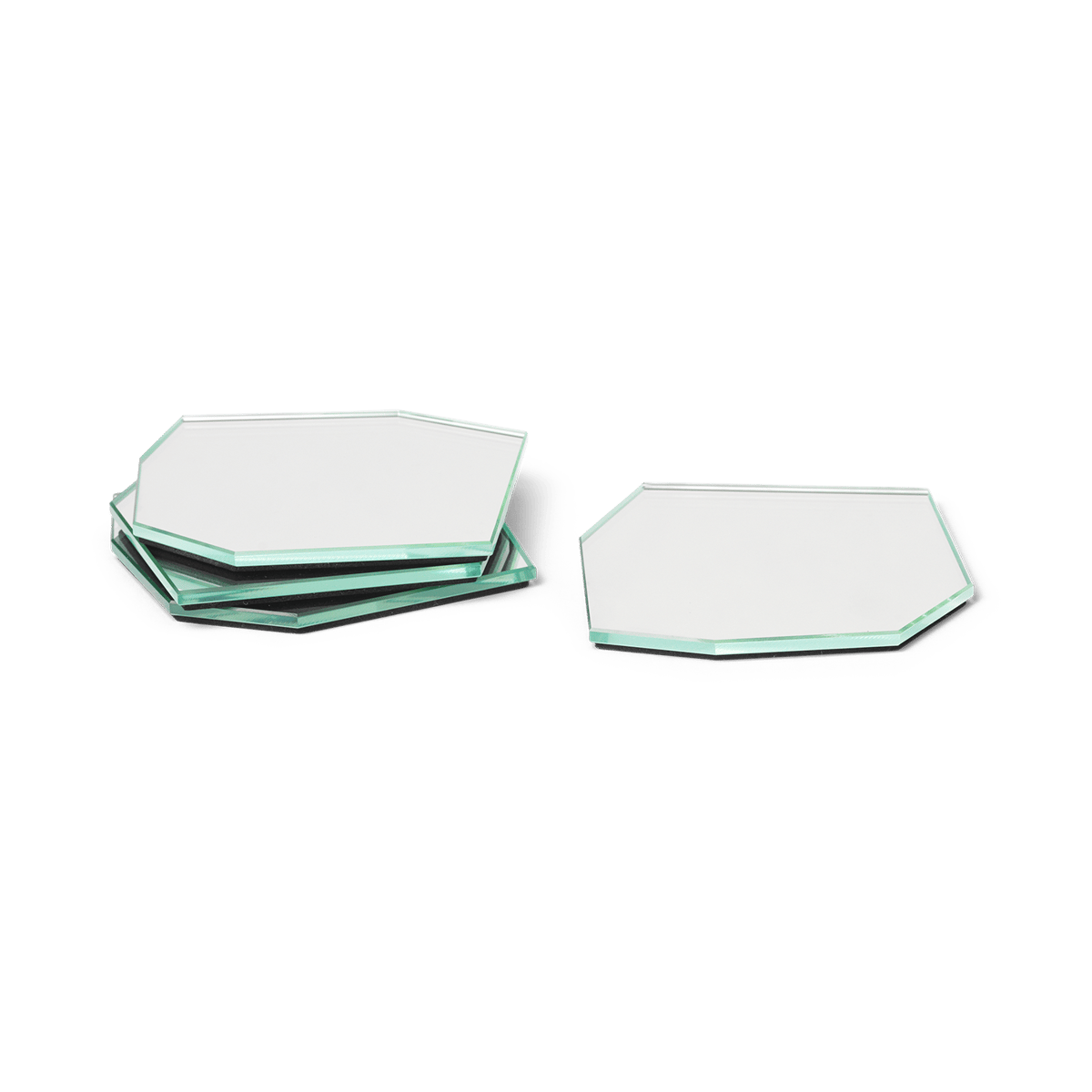 Ferm Living Shard coaster 4-pack Mirror | Scandinavian Design | Coasters | White