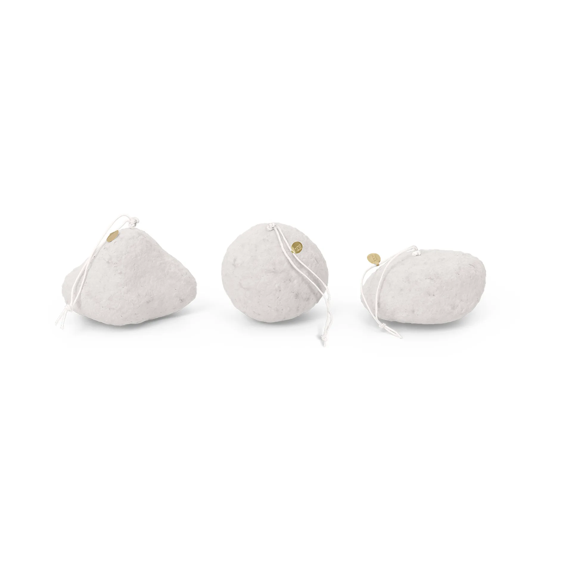 Snowball ornaments Christmas tree decoration 3 pieces, White Ferm Living
