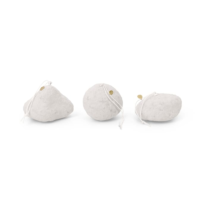 Snowball ornaments Christmas tree decoration 3 pieces - White - ferm LIVING