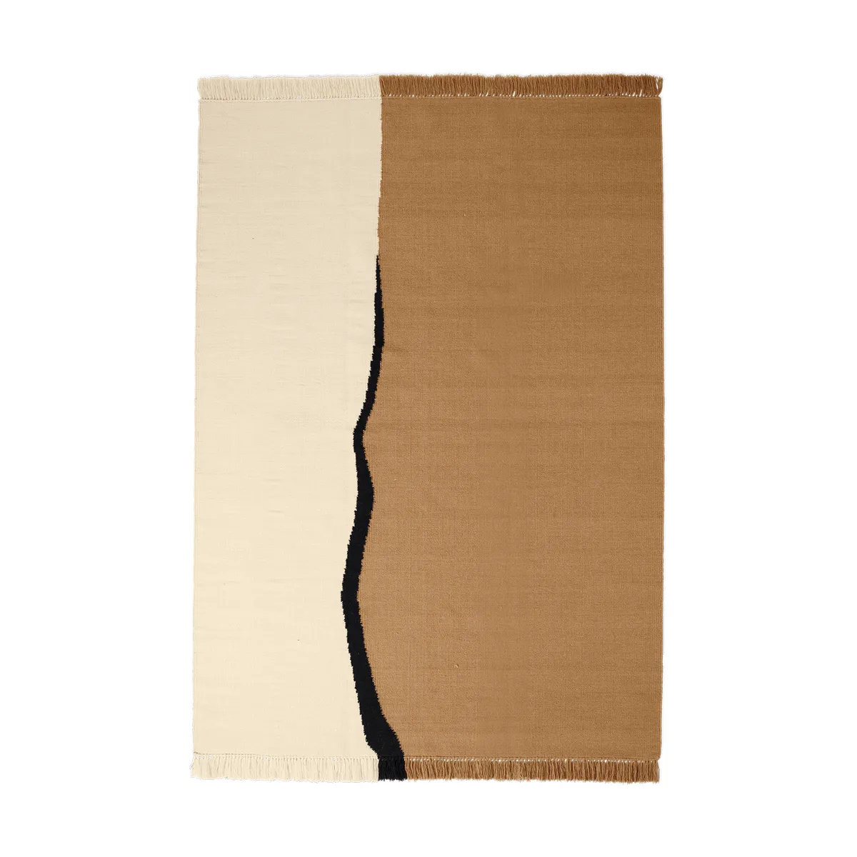 Ferm Living Soil Kelim rug Dark sand-off white, 170x240 cm