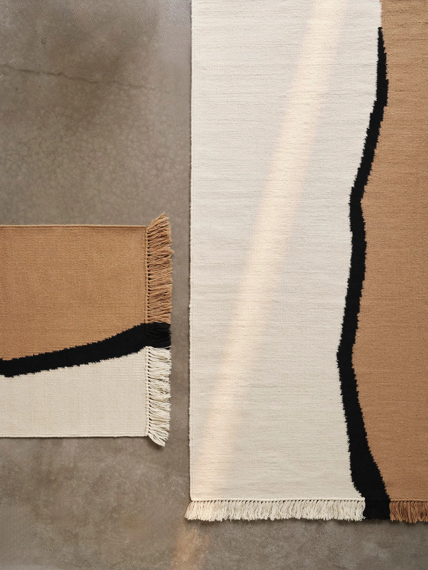 Soil Kelim rug, Dark sand-off white, 200x300 cm Ferm Living