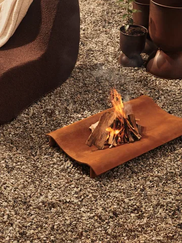Solene fire pit - Corten steel, 80x55x9.5 cm - Ferm Living