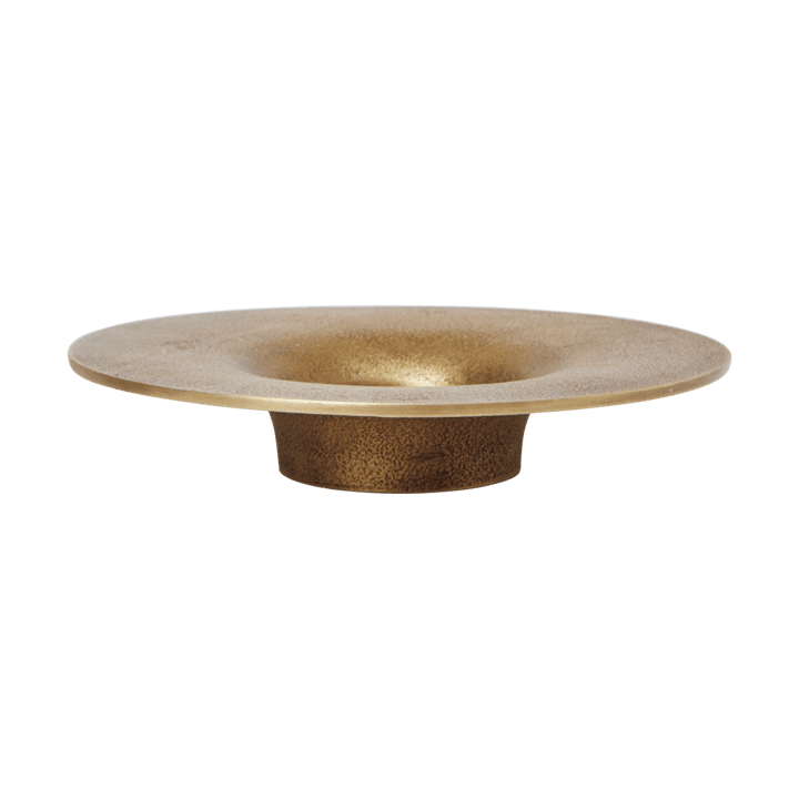Soothe block candle holder Ø16 cm - Brass Finish - Ferm Living