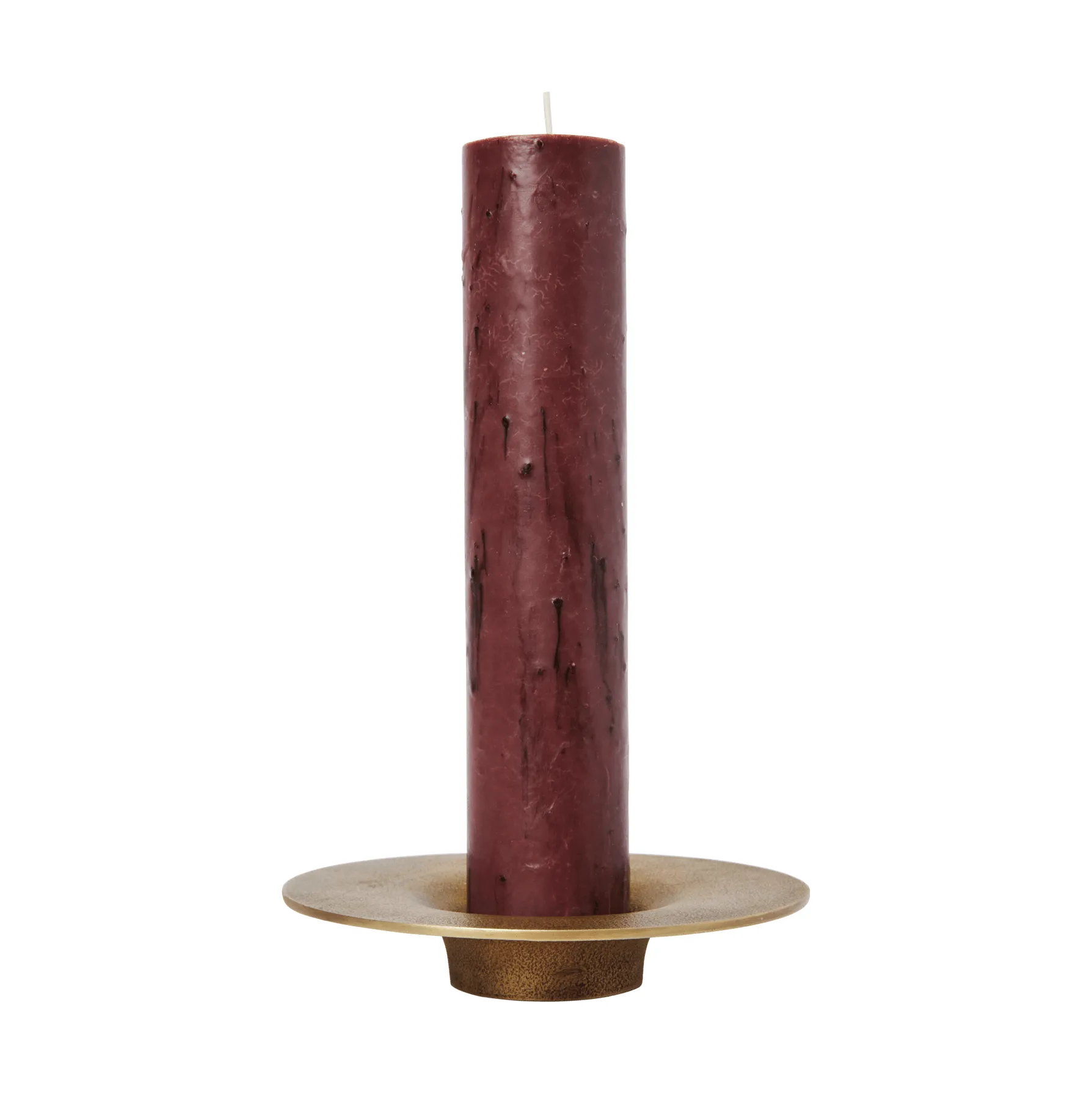Soothe block candle holder Ø16 cm, Brass Finish Ferm Living