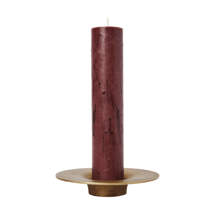 Soothe block candle holder Ø16 cm, Brass Finish Ferm Living