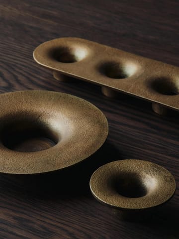 Soothe block candle holder Ø16 cm - Brass Finish - Ferm Living