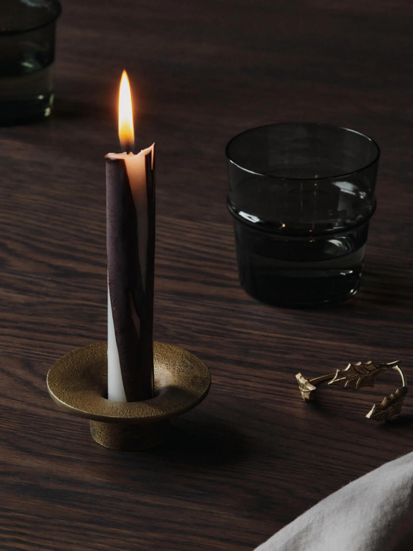 Soothe candle holder Ø8 cm, Brass Finish Ferm Living