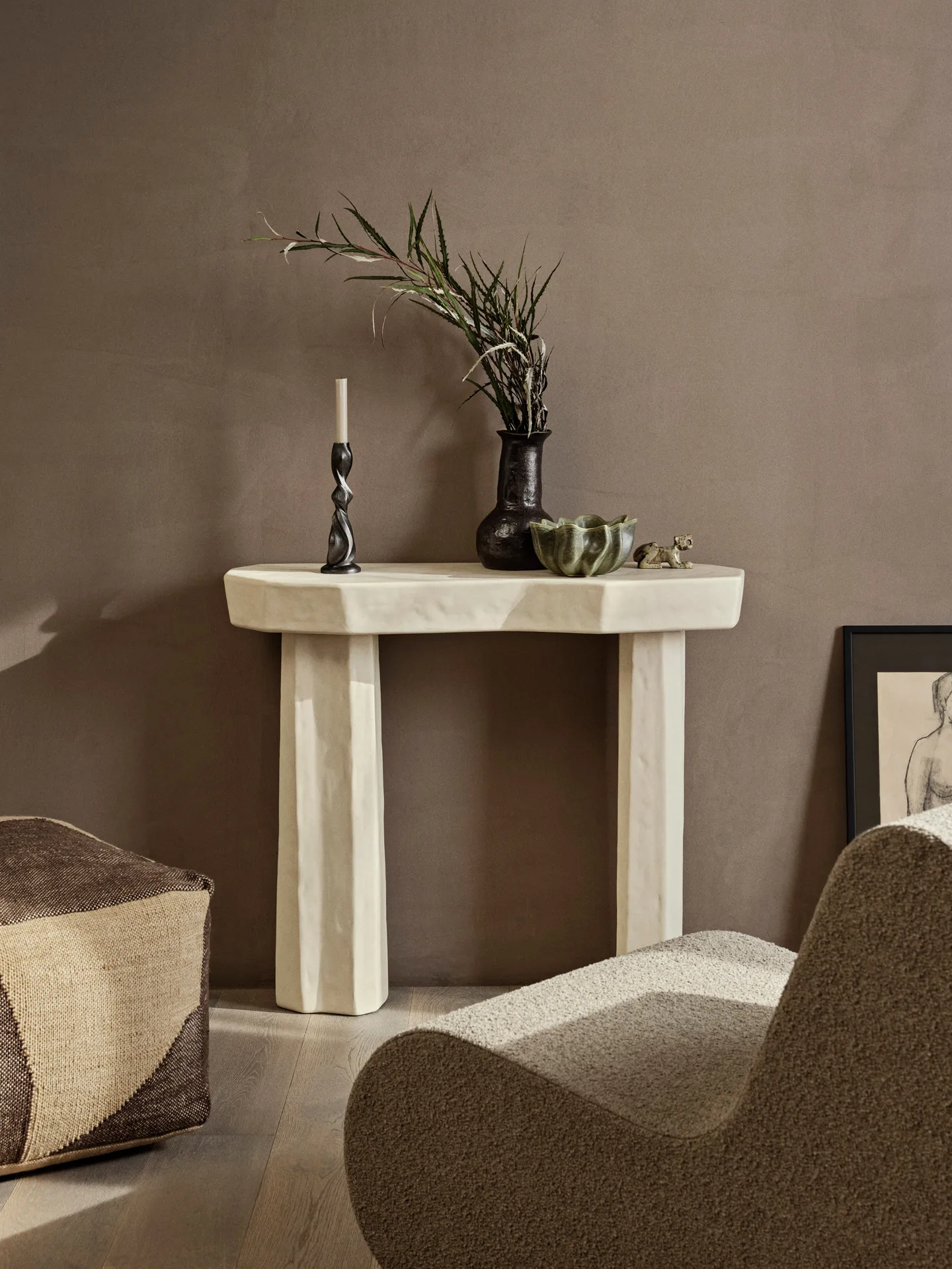 Staffa console table 33,4x100,8x85 cm, Ivory Ferm Living