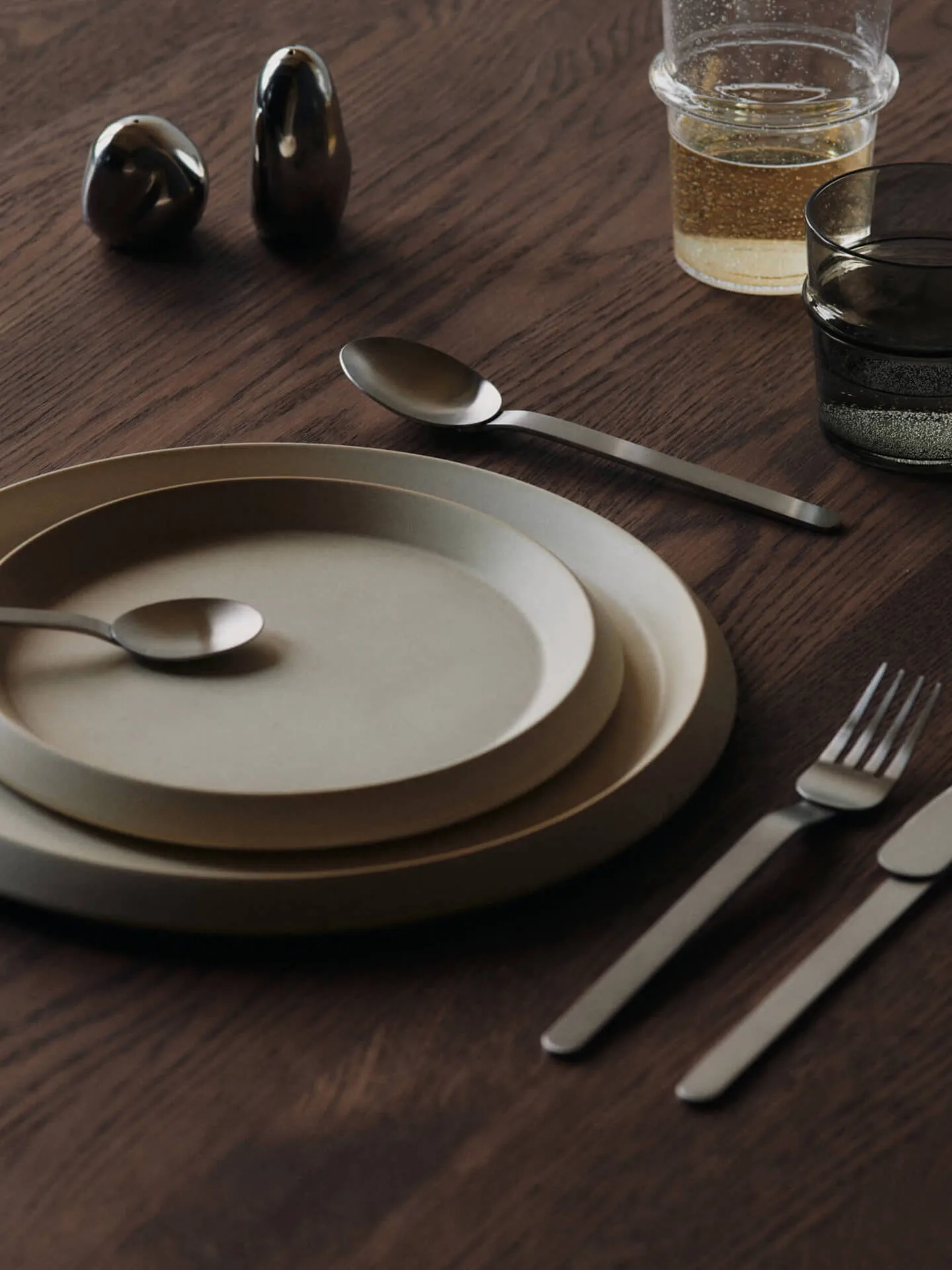 Stelo cutlery set 4 pieces, Brushed Stainless Steel Ferm Living