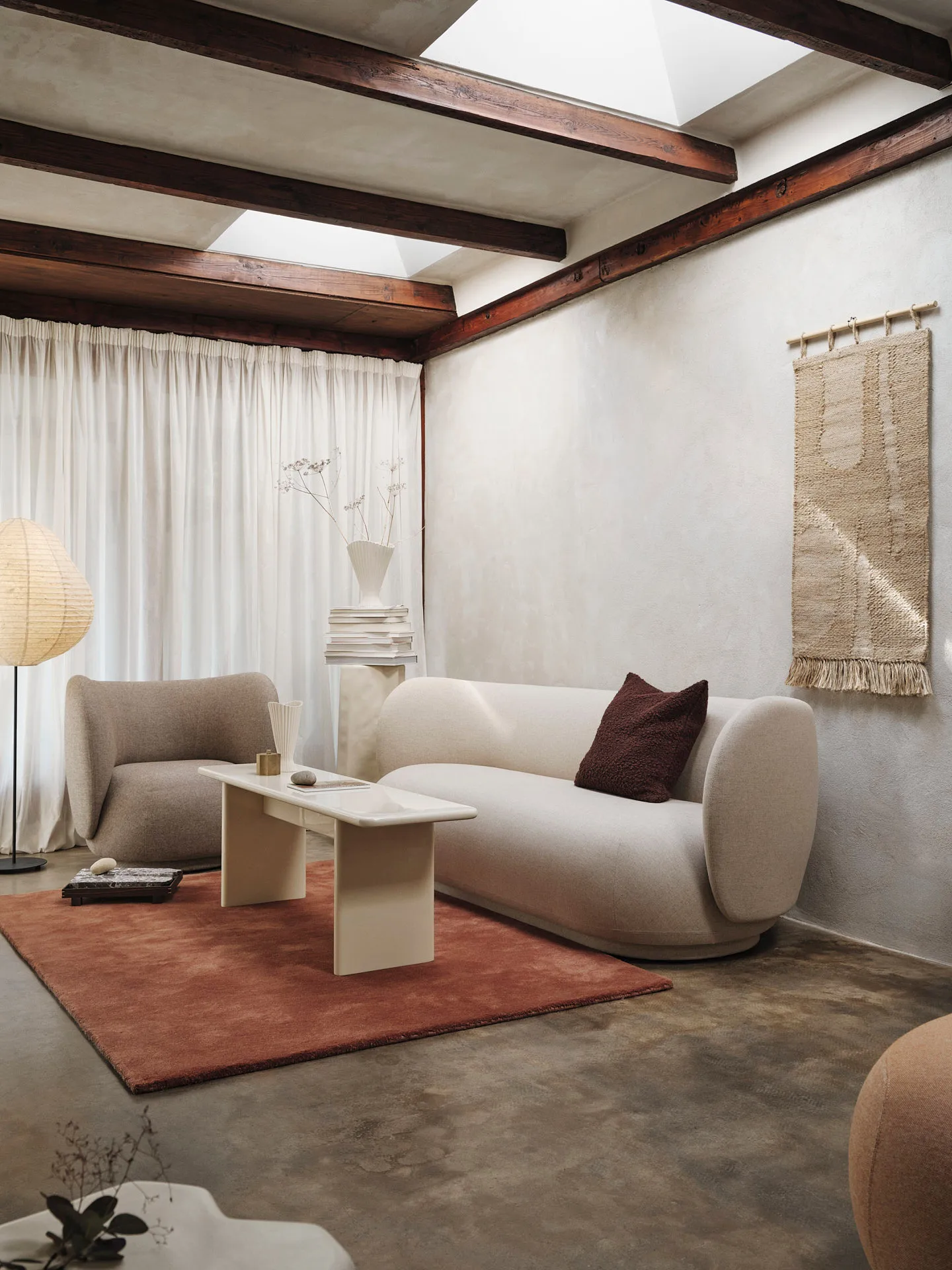 Stille tufted rug, Red brown, 140x200 cm Ferm Living