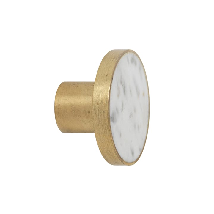 Stone large hook - white marble-brass - Ferm LIVING