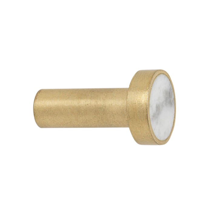 Stone small hook, white marble-brass Ferm Living