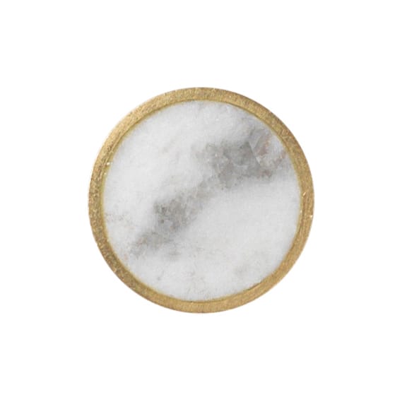 Stone small hook, white marble-brass Ferm Living
