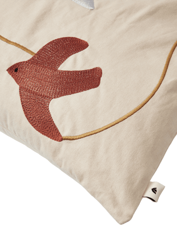 Swif bird embroidered cushion cover 40x60 cm - Multi - Ferm Living